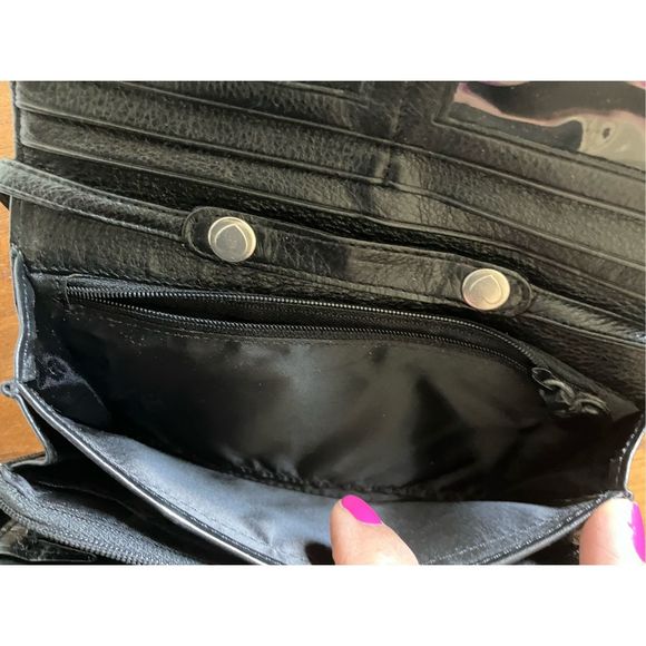 Brighton Leather Black Crossbody Bag Purse Crocodile Embossed Western Cowgirl Cl - Picture 12 of 17